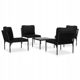 Vrtni namještaj Stylish Comfort za 4 osobe, crno-antracit