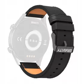 GRAVITY univerzalni kožni remen - crni - 22 mm