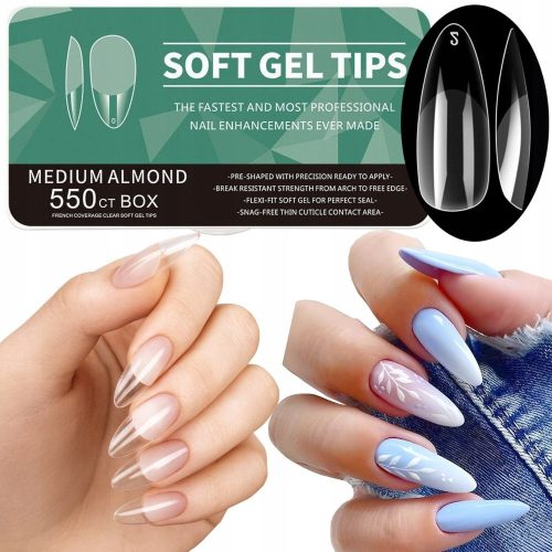 SOFT GEL TIPSY ZA NOKTE S PODLOGOM GELA 550 KOM MEDIUM ALMOND

SOFT GEL TIPSY ZA NOKTE S PODLOGOM GELA 550 KOM MEDIUM ALMOND su vrhunski tipsi izrađeni od visokokvalitetnog i elastičnog materijala ABS