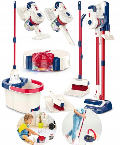 Set za čišćenje za djecu 8u1 Uspravni usisavač Robot Mop i metla 3 L+