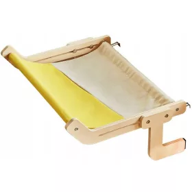    MAČKA LEŽEĆA NA RADIJATORU RADIJATOR VISEĆI KREVET 47X38CM ŽUTI
