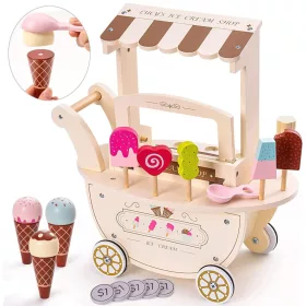  DRVENI SLADOLED ZABAVA KOMPLET ZA SLADOLED ICE CREAM SHOP