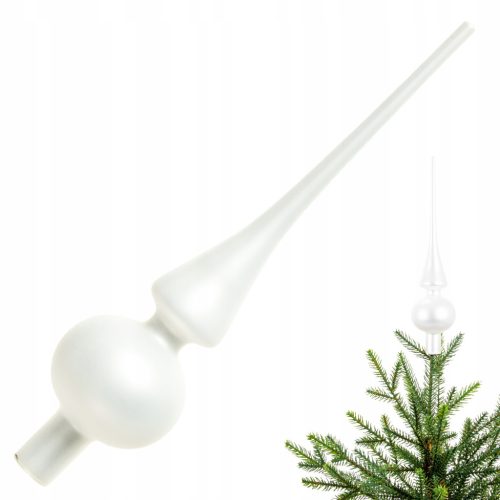  Stakleni vrh za jelku Cold white point - 26cm