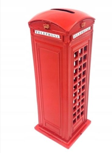  METALNA KASICA PRASICA CLASSIC LONDON TELEFONSKA KABICA 18 cm x 7 cm x 7
