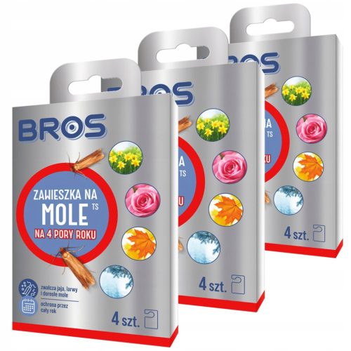 BROS - Set od 4 vješalica za zaštitu odjeće od moljaca tijekom cijele godine