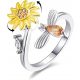 Sunflower Serenity Rotating Ring for Women