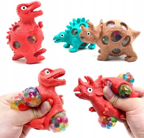 DINOZAVR ANTISTRESNIH SQUISH LOPTICA U RAINBOW BOJAMA - SET OD 12 KOMADA