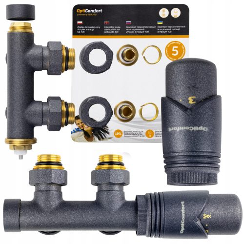 Set za termostatski ventil DUOPLEX 1/2 ANTRACIT PEX