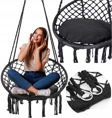 HUŠTAWKA BOHO BOCIANO GNIJEZDO VISEĆA STOLICA ZA KUĆU VRTNI JASTUK 150KG