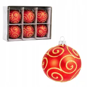  Ukrašena kuglica, Set kuglica 8 cm 6 kom.