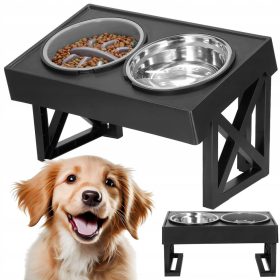    Set od dvije plastične posude za usporavanje hrane Springos crna, nijanse sive, srebrna 1,2 l