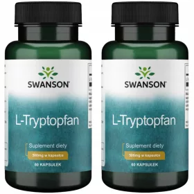   Swanson L-Triptofan - 2 Pakiranja od 60 Kapsula za Podršku Zdravom Snu i Mentalnom Zdravlju