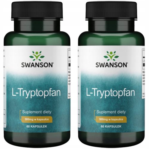 Swanson L-Triptofan - 2 Pakiranja od 60 Kapsula za Podršku Zdravom Snu i Mentalnom Zdravlju