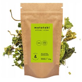   Japanska mačja metvica, Matatabi, Srebrna loza za mačke 30g GIGA PAKA!!Lišće Matatabi, poznato i kao lišće silver vine, ima sličan učinak na mačke kao kocimič