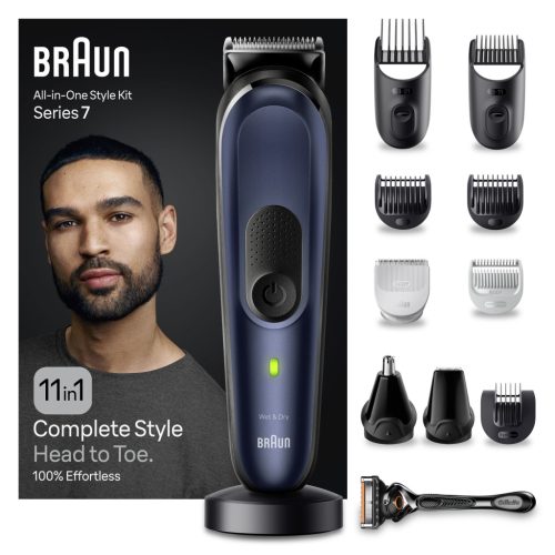 Braun Multifunkcionalni Trimer Serije 7 MGK7450, Set 11 u 1 za Stilizaciju Brade i Kose, Brijanje i Više