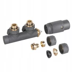 Invena Pro CZ-90-015 kutni termostatski set, sivi