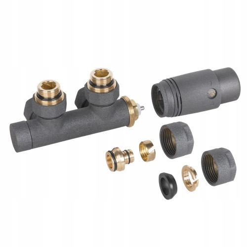 Invena Pro CZ-90-015 kutni termostatski set, sivi