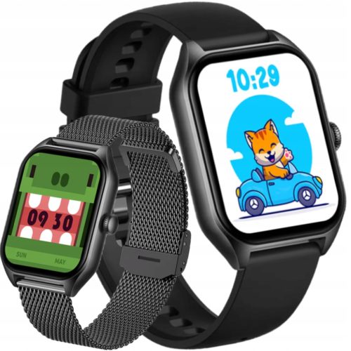 Smartwatch sportski sat za djecu, crni, 2 remena za jelovnike PL
