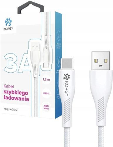 USB-C na USB-A kabel Korgy ACW12 1,2 m bijeli