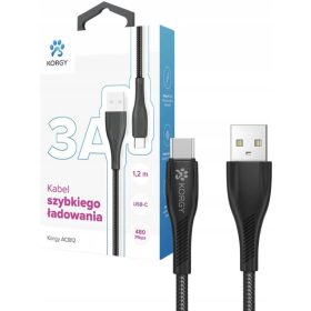 Korgy ACB12 USB-A - USB-C kabel 1,2 m crni