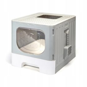   Velika kutija za mačji pijesak s ladicom XL s filtrom i poluotvorenim dizajnom, uključena lopata