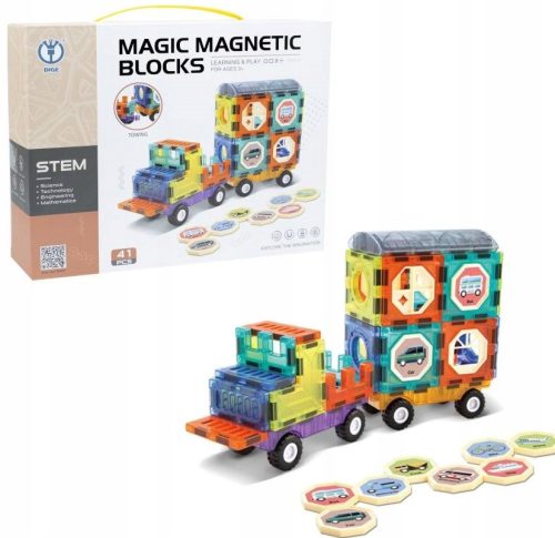  MAGNETNI SET AUTOMOBILI KONSTRUKCIJSKE KOCKICE AUTOMOBILI ZA DJECU 41 element