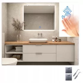    LED OGLEDALO 120x70 cm COB 480 LED/1m S BEZODIRNIM SENZORSKIM PREKIDAČEM