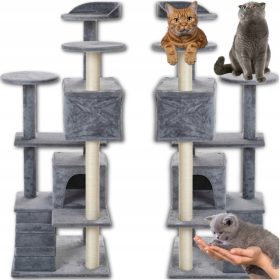   Visoka Mačja Grebalica i Krevet Toranj 131 cm, Drapak za Mačke, Leglo, Stup za Mačke