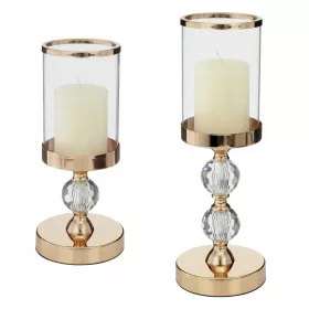   Luksuzni svijećnjak Glamour Lanterna Crystal Luxury Gold set 1-2