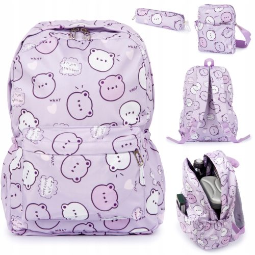 Set školskog ruksaka Teddy s torbicom i pernicom za djevojčice