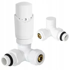  Aksijalni termostatski ventil za radijator bijeli 1/2 inča PEX 16 set Goshe 0300.206
