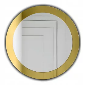    OGLEDALO fi 100 cm OKRUGLO ZLATO SA SREBROM ELEGANT BEZ OKVIRA TLO