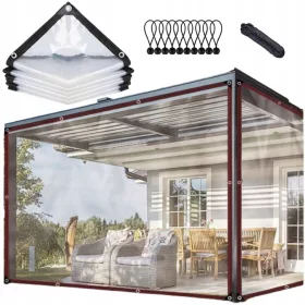  Vodootporna prozirna terasna tenda 2x3m s kopčama za montažu
