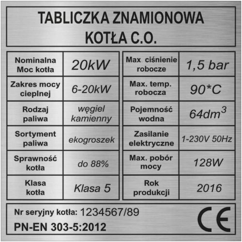 Tablica za centralno grijanje - Graviranje! 9x9 cm