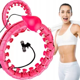   Hula fitnes obruč s nitnama i utezima za mršavljenje Asato 45 cm roza