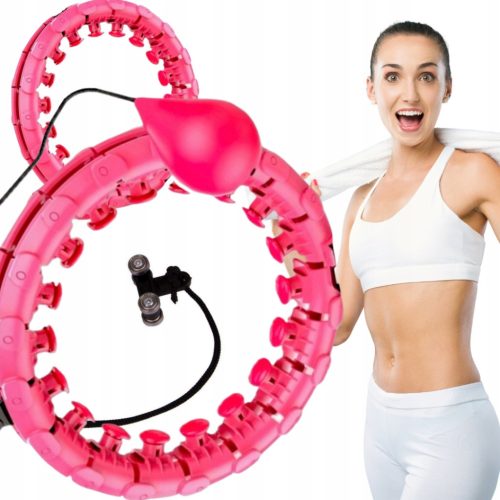 Hula fitnes obruč s nitnama i utezima za mršavljenje Asato 45 cm roza