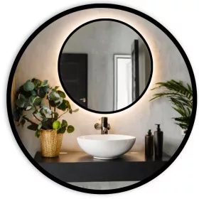    Ogledalo Metanoia Ogledala Led zidni kružni okvir MDF 1000 x 1000 mm