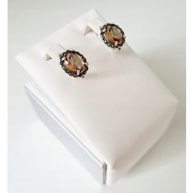   925 Srebrne Naušnice sa Markazitom i Zultanitom koji mijenja boju