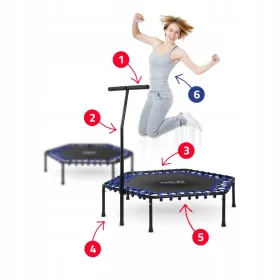   TRAMPOLINA ZA KUĆNO VJEŽBANJE TRENING DO 100 KG ZA ODRASLE FITNESS RUČKA
