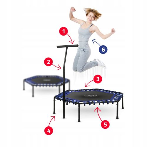 TRAMPOLINA ZA KUĆNO VJEŽBANJE TRENING DO 100 KG ZA ODRASLE FITNESS RUČKA