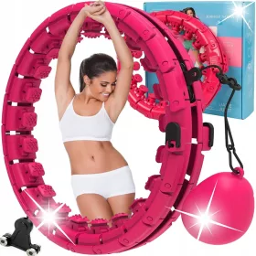   Hula Hoop za mršavljenje s utegom i masažerom MSport 120 cm roza