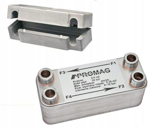 Toplinski izmjenjivač 30 ploča 25kW 3/4'' DN20 + Izolacija