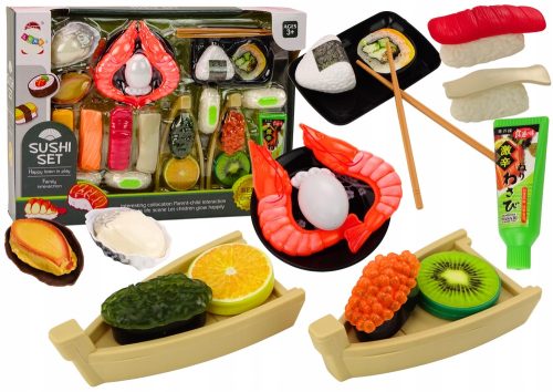 Sushi set sa kozicama, plodovima mora, priborom i dodacima za proljetne rollice 24 komada