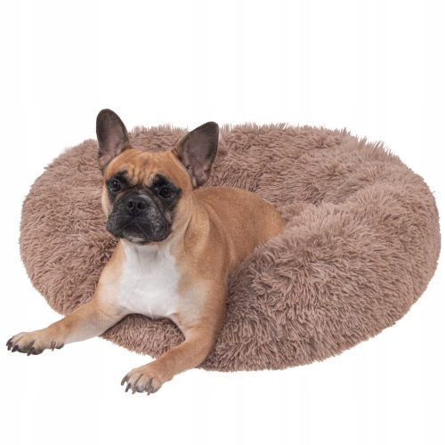 Krevet za pse Springos Cozy, jasno smeđi, okrugli, 80 cm L