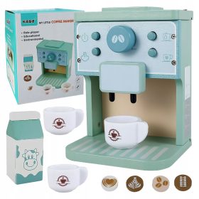   DJEČJI DRVENI APARAT ZA KAVU S AUTOMATSKIM KUHINJSKIM ŠALICAMA