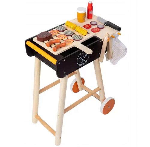 Dječji drveni roštilj s postoljem, veliki Montessori set
