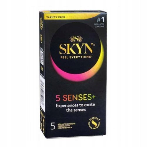 SKYN 5 Senses+ Nielateksni Prezervativi s 5 različitih osjetila, 5 kom