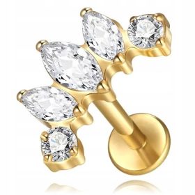    LABRET NAUŠNICA OD TITANSKOG ZLATA HELIX EAR S 5 CIRKONIJA 1,2/8