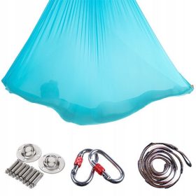   Viseća mreža za jogu, akrobatski šal za aerial yoga | 4 metra | svijetloplava