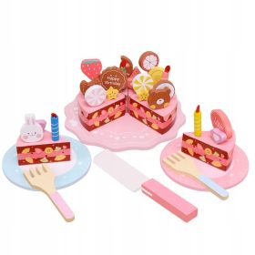 Drvena torta za rezanje s magnetima za djecu - 40 komada